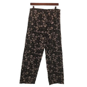 Unknown Sz S/CH 28-30 Unisex Black Gray White Skull Elastic Waist PJ's Pants